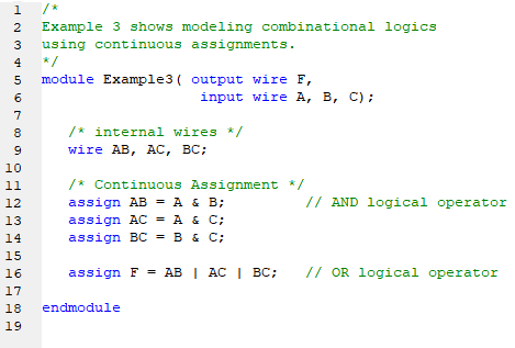 how to write assign in verilog